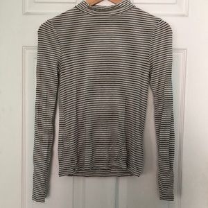 AE Super Soft Striped Mock-neck Top (size XS)
